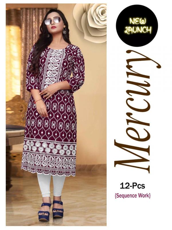 Beauty Queen Mercury 7 Rayon Ethnic Wear Designer Kurti Collection